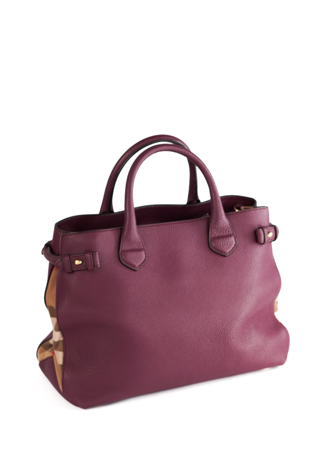 Burberry Medium Leather and House Check Banner Satchel