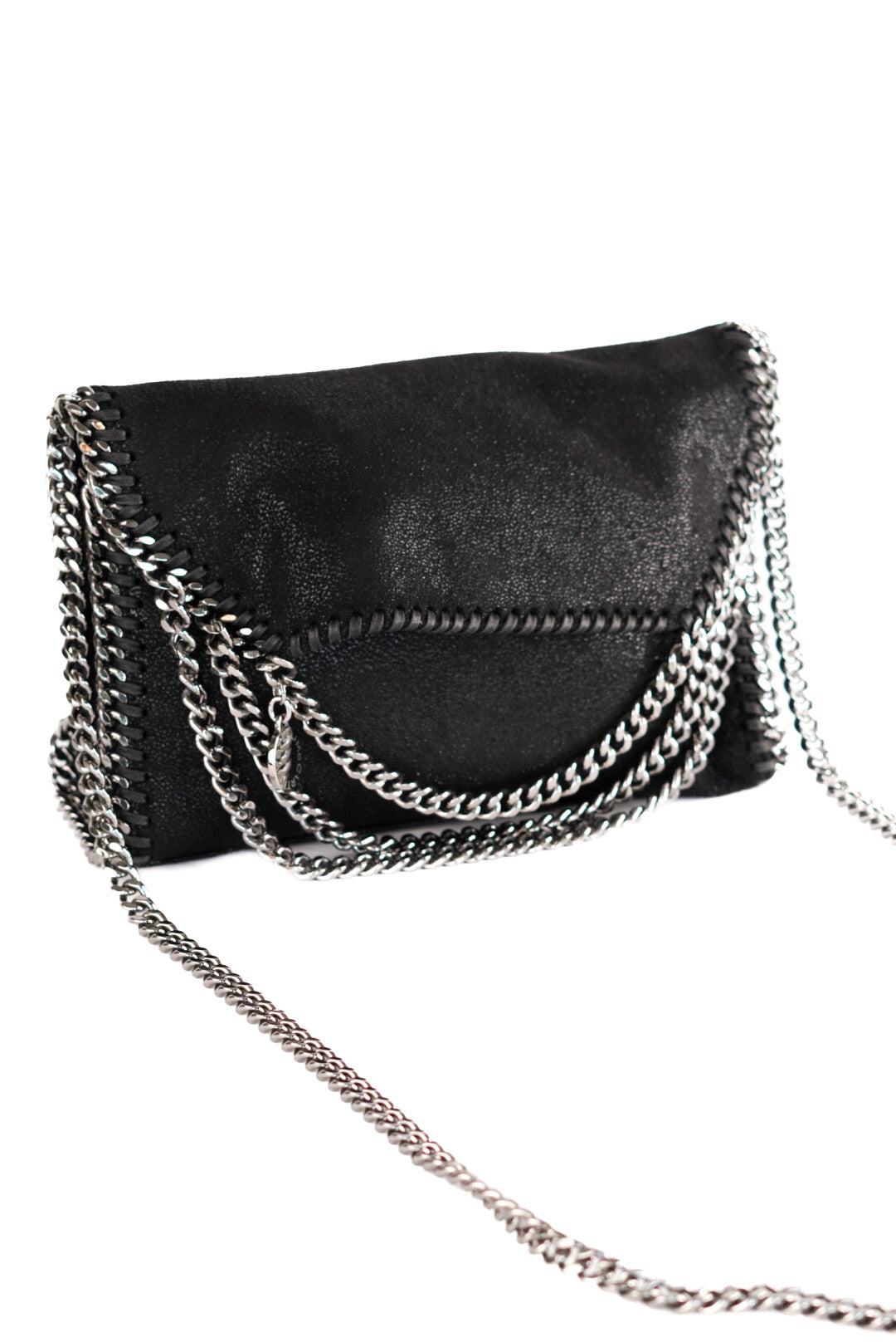 Stella Maccartney Shaggy Deer Falabella Crossbody Bag Black