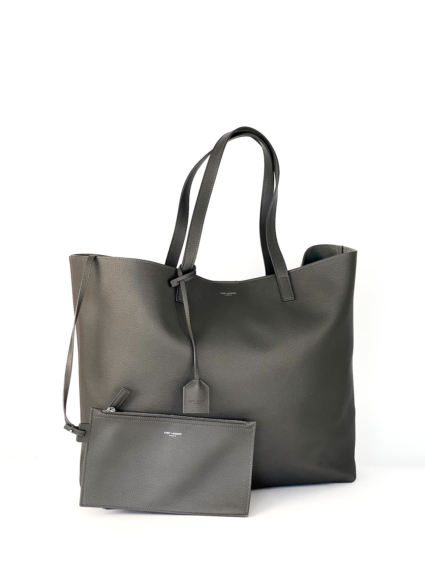 Saint Laurent Calfskin East West Shopping Tote Fog