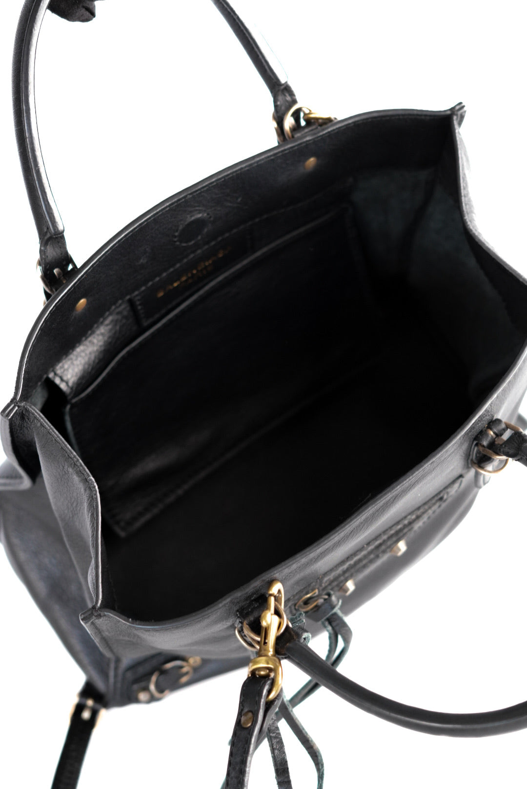 Balenciaga Calfskin Papier Mini A4 Tote Black