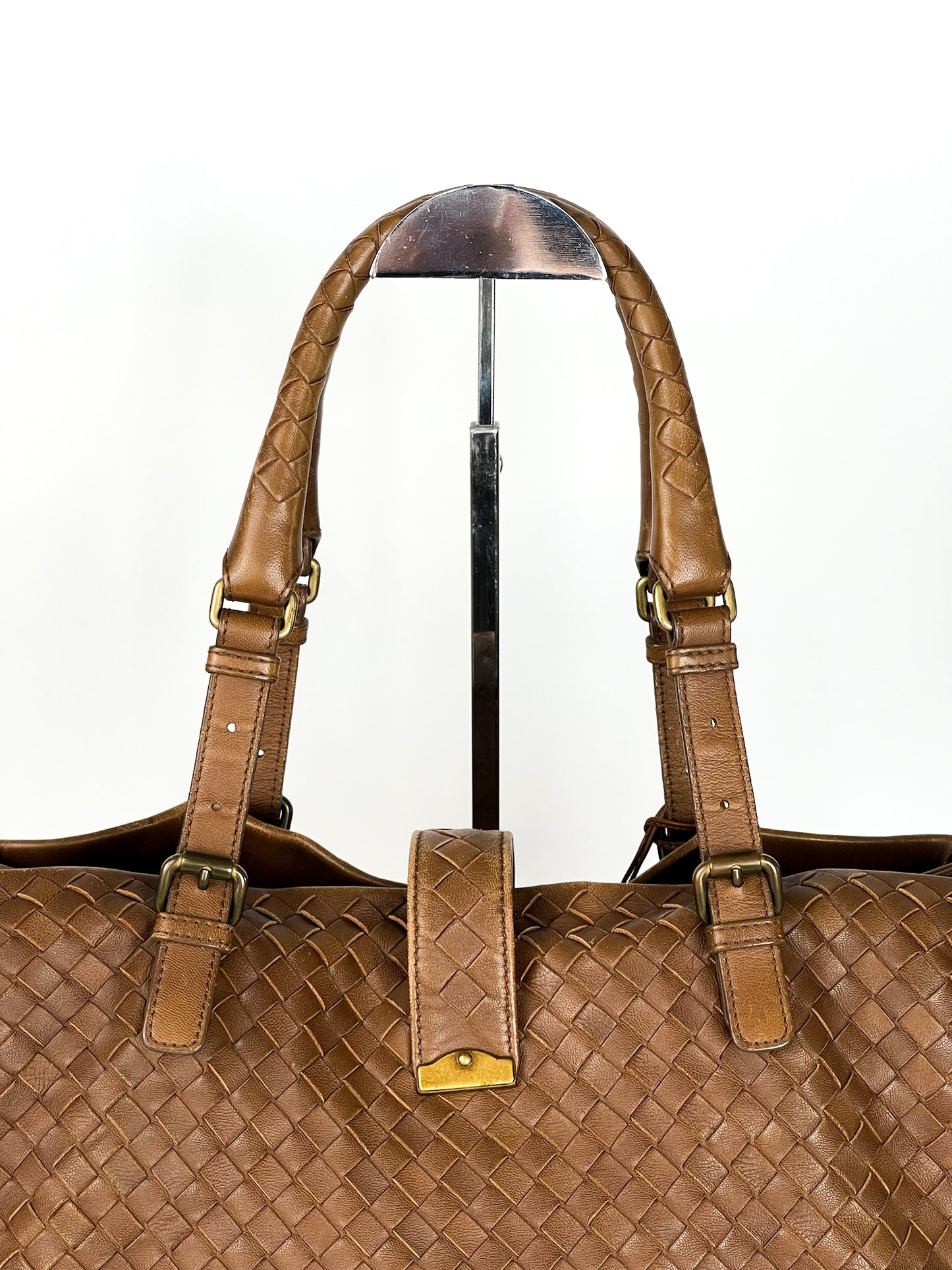 Bottega Veneta Tan Intrecciato Leather Roma Tote