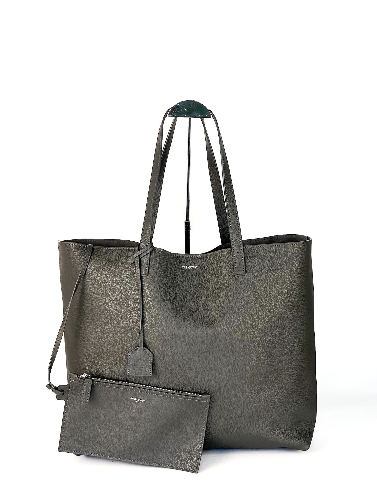 Saint Laurent Calfskin East West Shopping Tote Fog