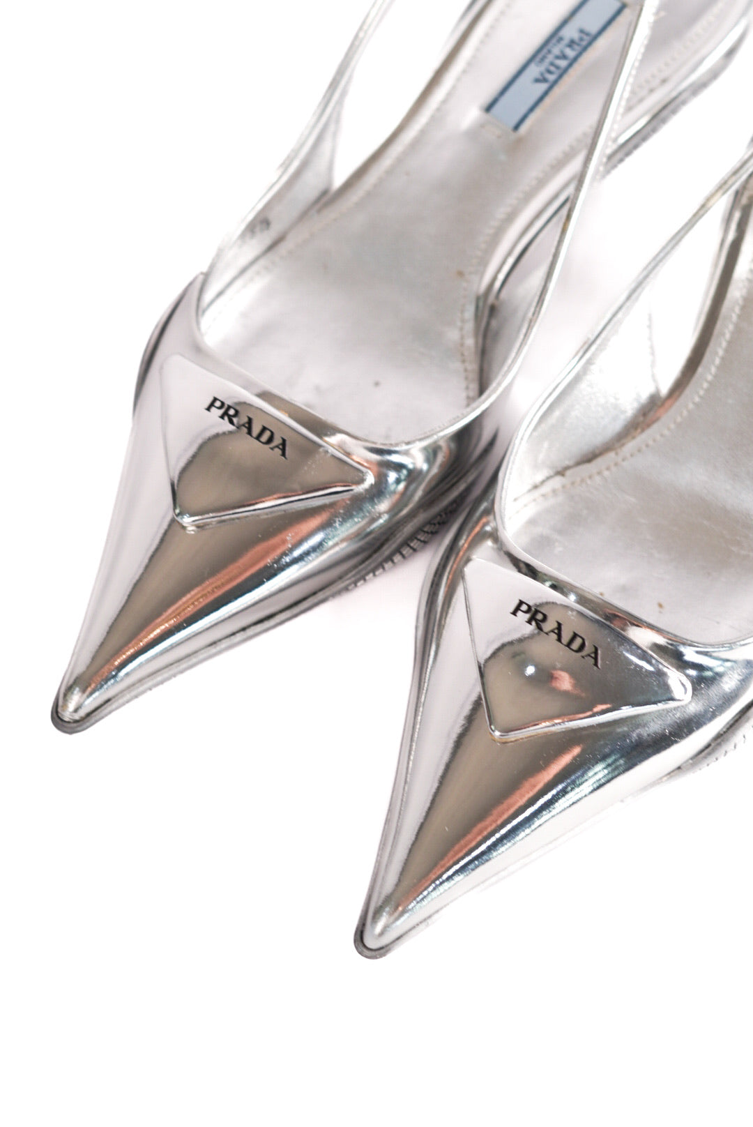 Prada Metallic Slingback Pumps Size 35.5