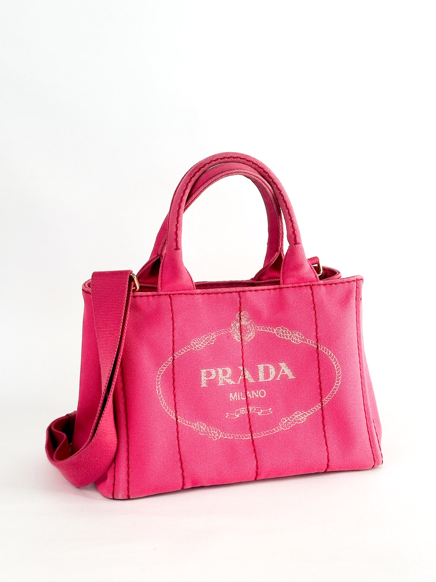 Prada Canapa Tote Pink Small