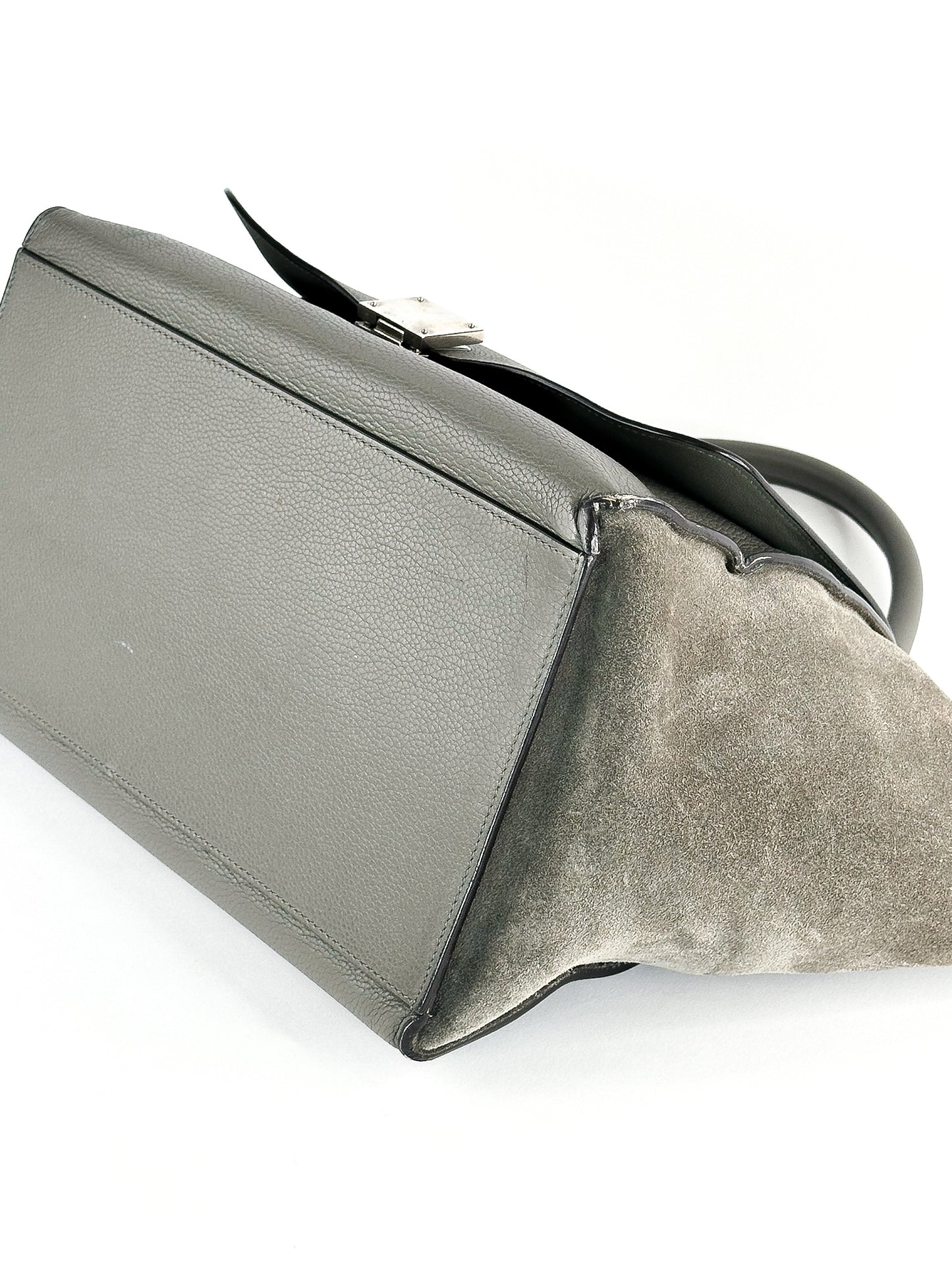 Celine Drummed Calfskin Suede Medium Trapeze