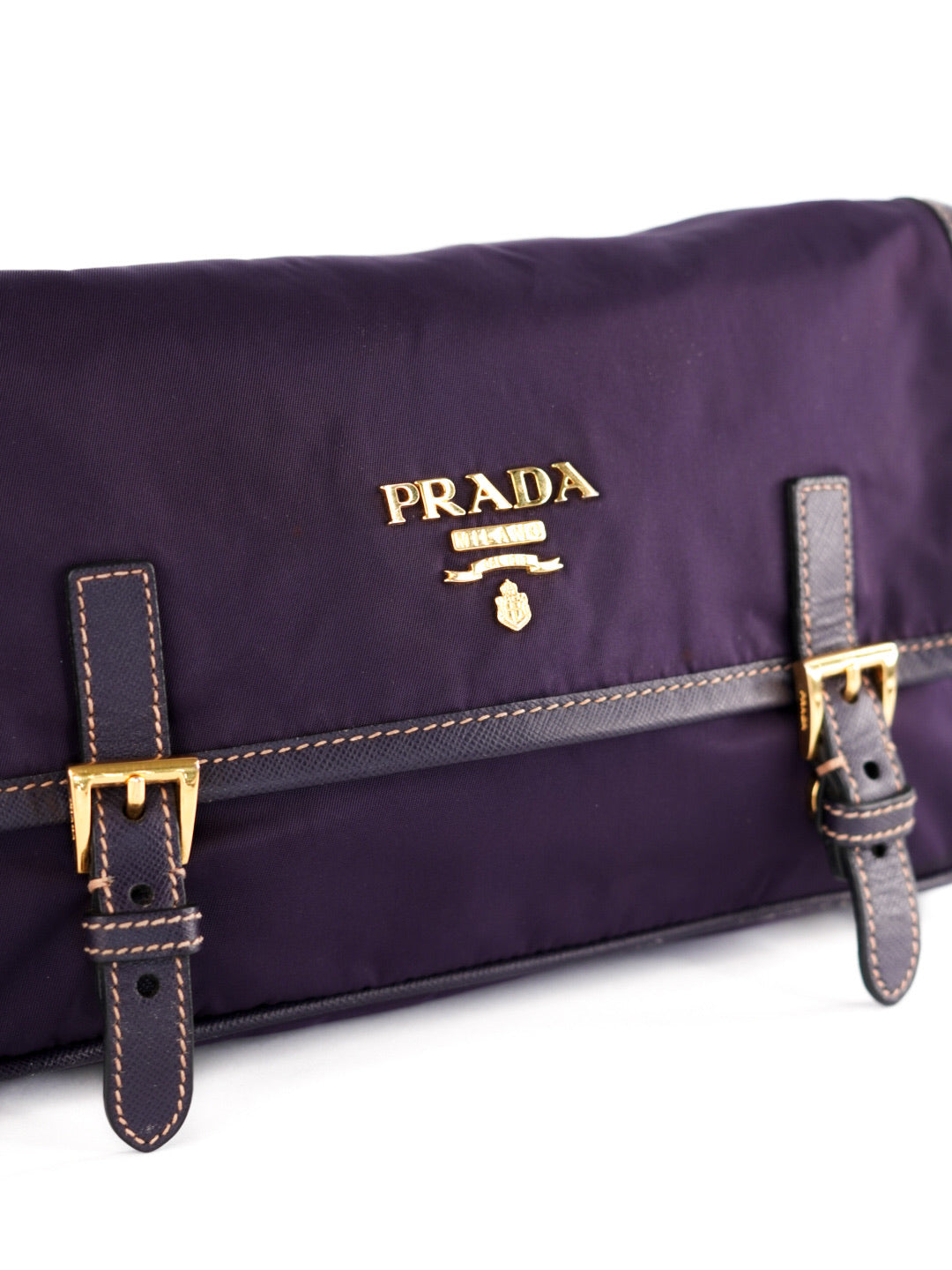 Prada Tessuto Nylon Saffiano Small Flap Messenger Bag