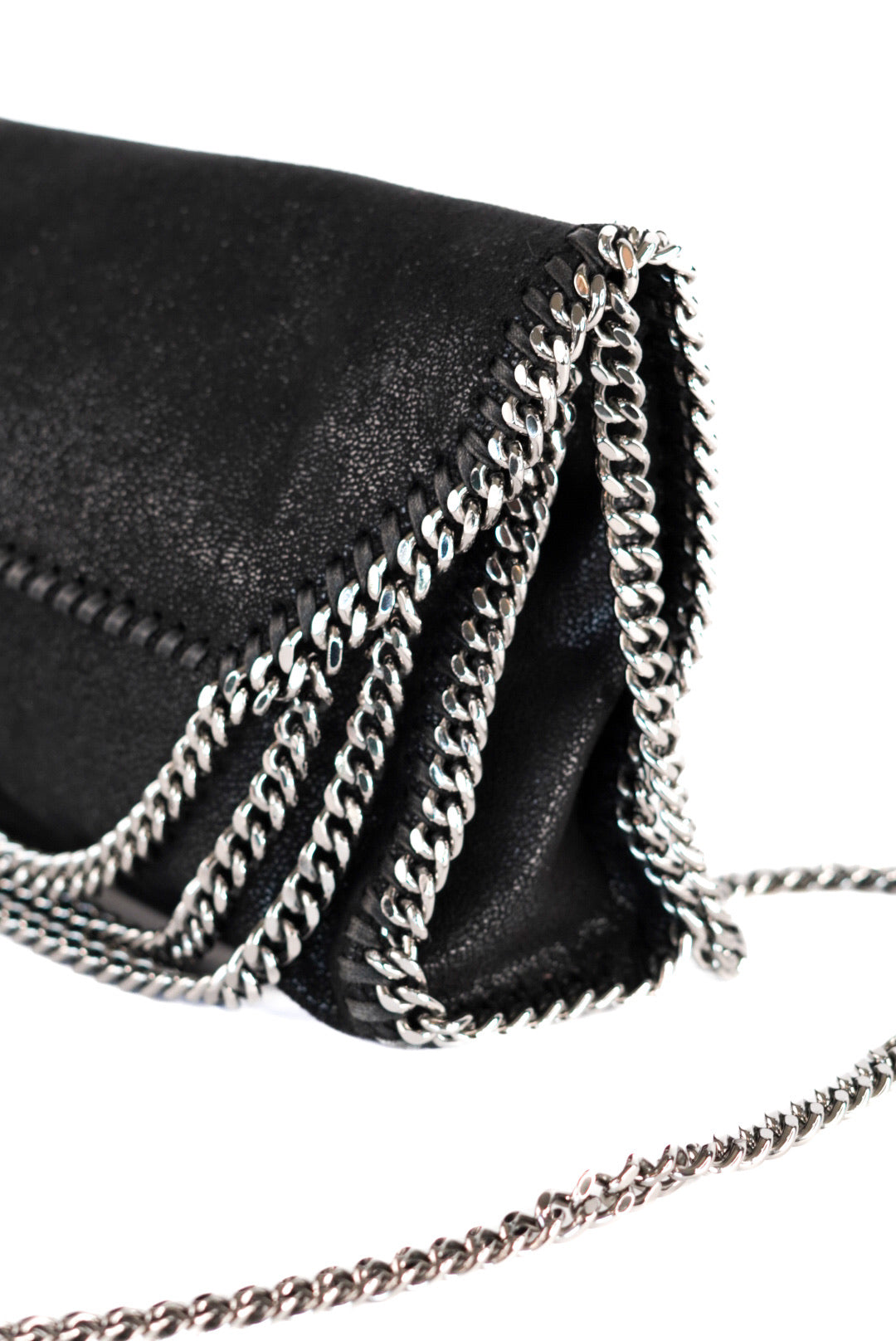 Stella Maccartney Shaggy Deer Falabella Crossbody Bag Black