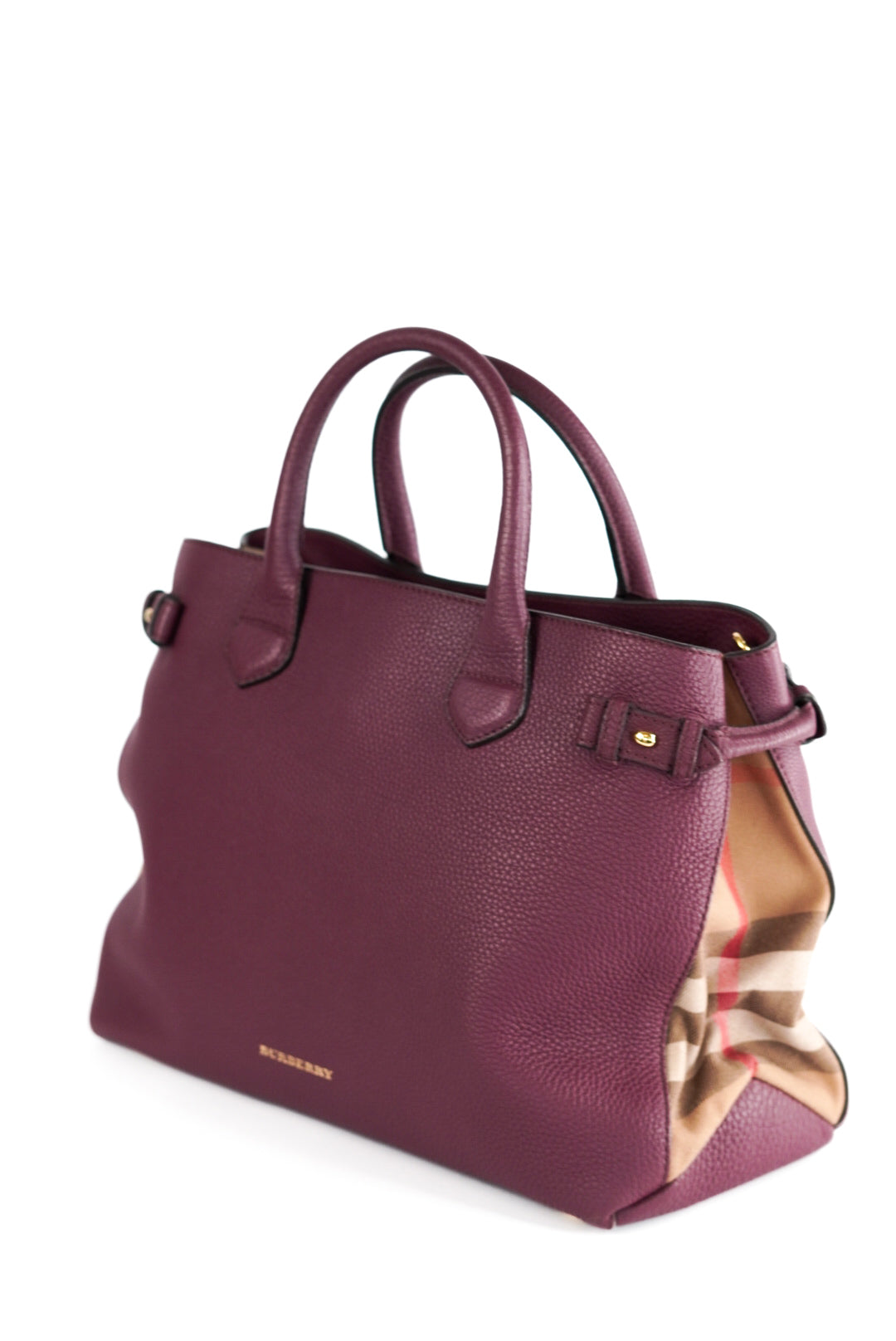 Burberry Medium Leather and House Check Banner Satchel