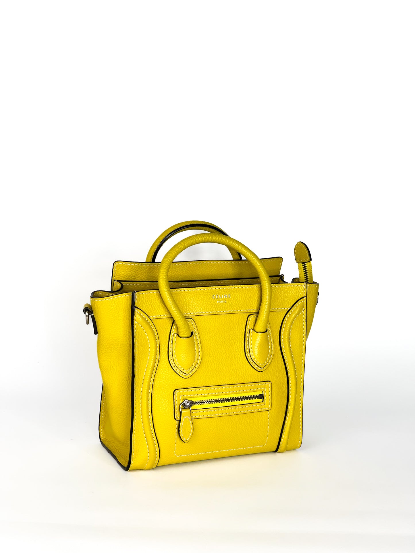 Celine Yellow Leather Nano Luggage Tote