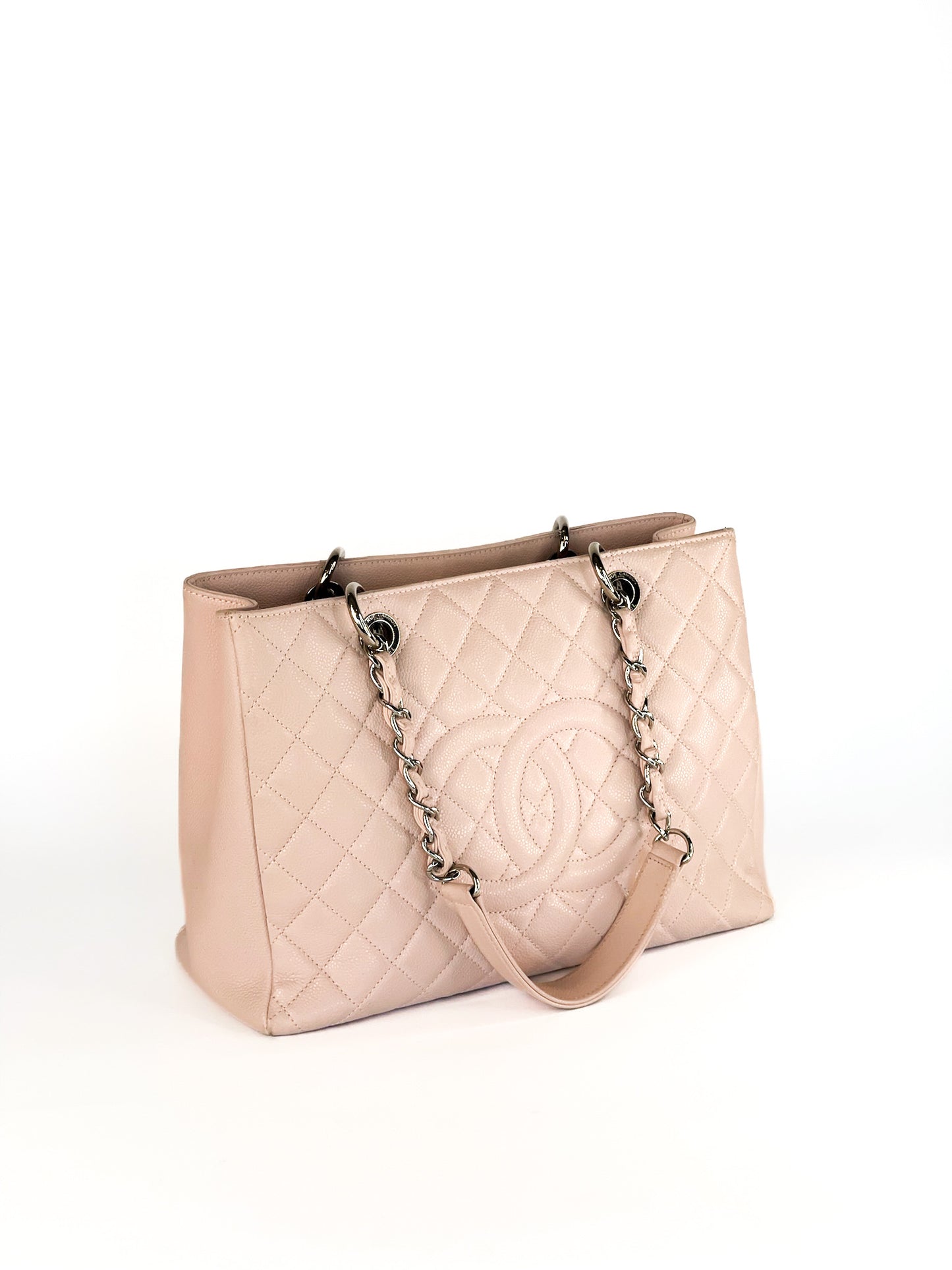 Chanel Caviar Grand Shopping Tote (GST) Quilted Caviar Leather Silver Hardware