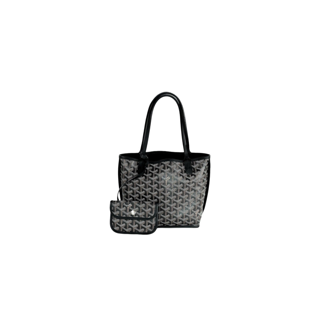 Goyard Black Goyardine Canvas Reversible Mini Anjou Tote