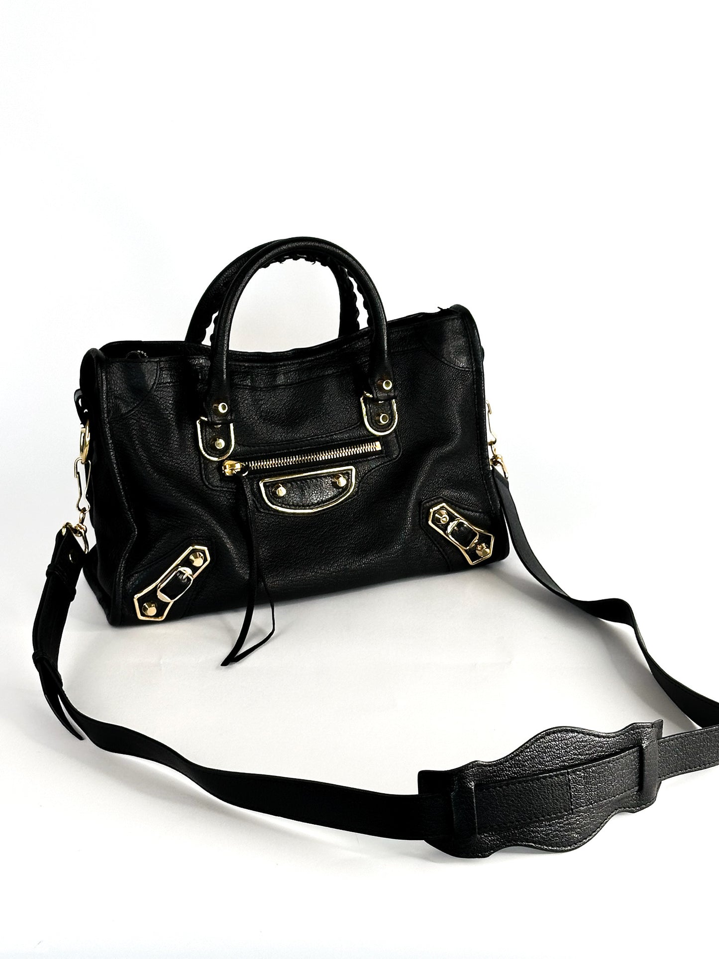 Balenciaga Classic City Small Metallic Edge Black