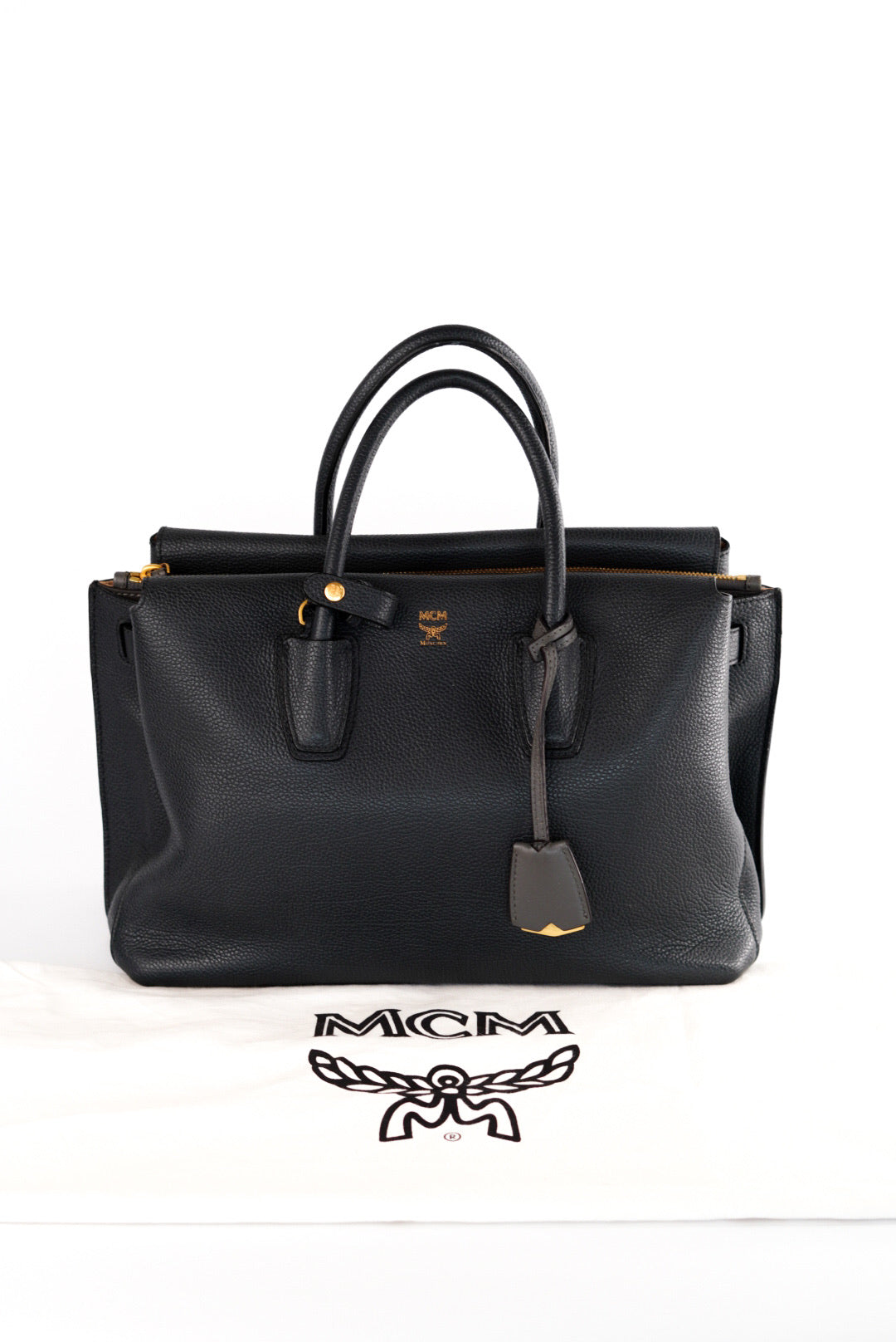 MCM Milla Pebbled Leather Tote