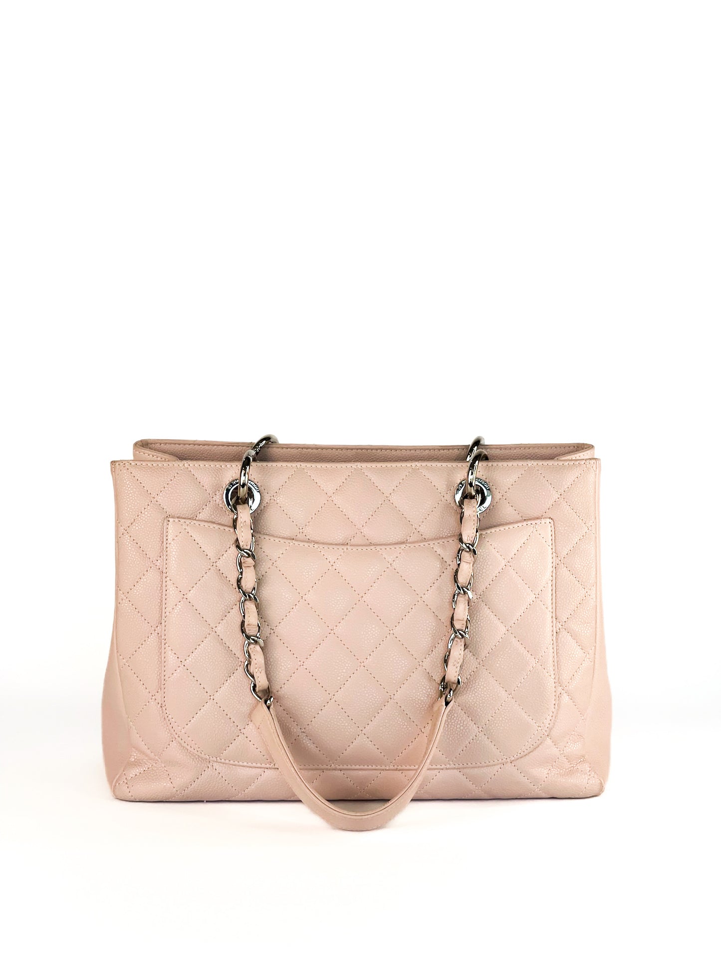 Chanel Caviar Grand Shopping Tote (GST) Quilted Caviar Leather Silver Hardware