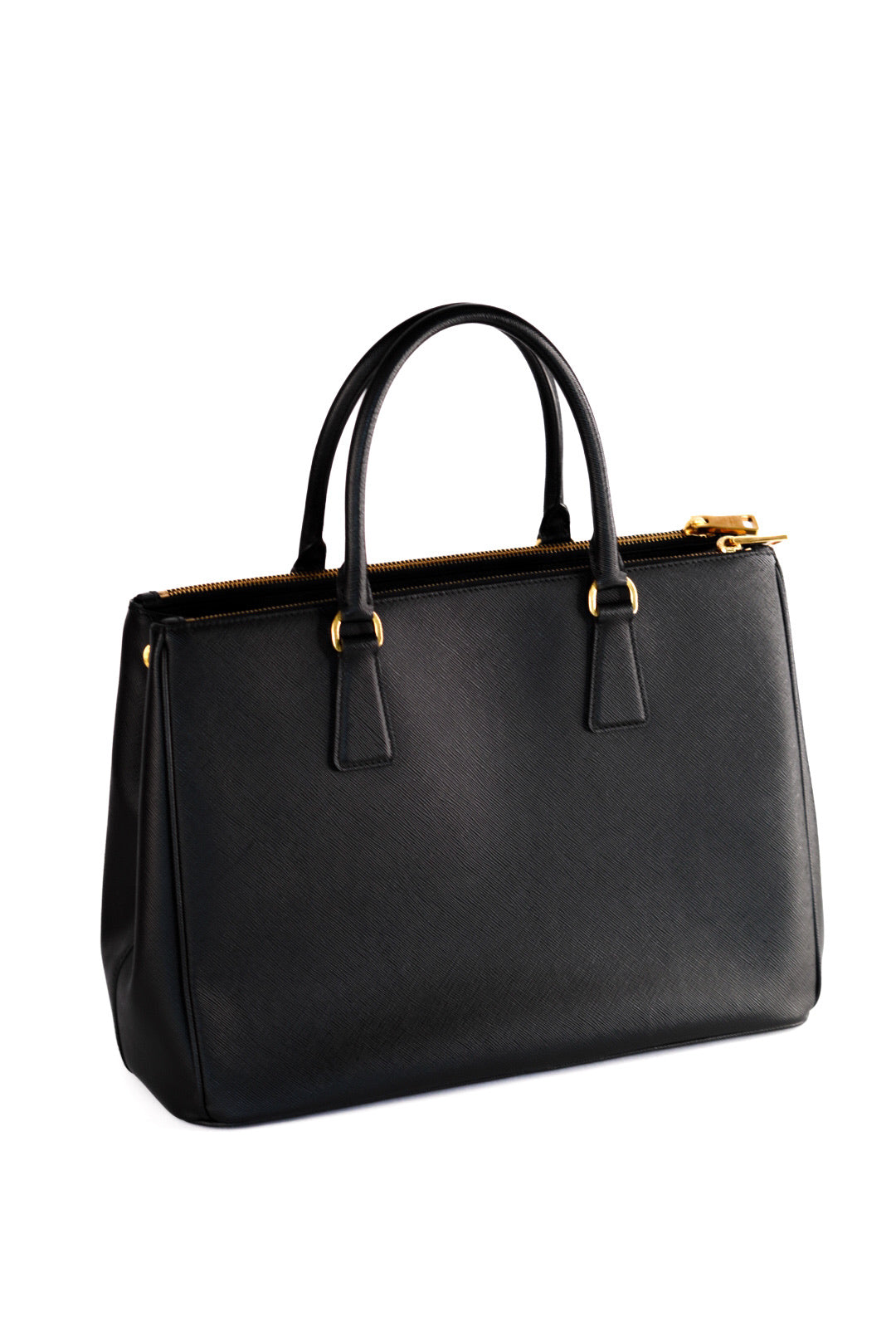 Prada Saffiano Medium Galleria Double Zip Tote Black