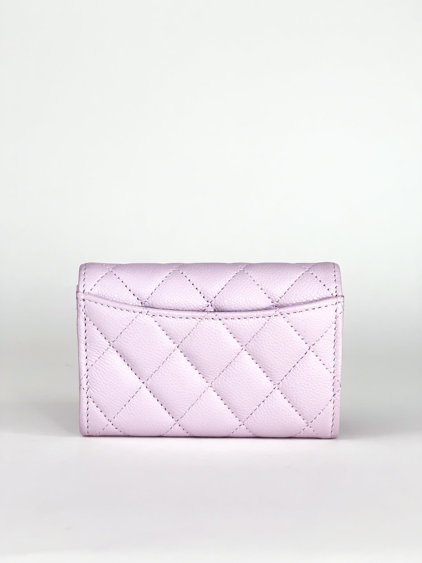 Chanel Caviar Quilted Flap Card Holder in Lilac