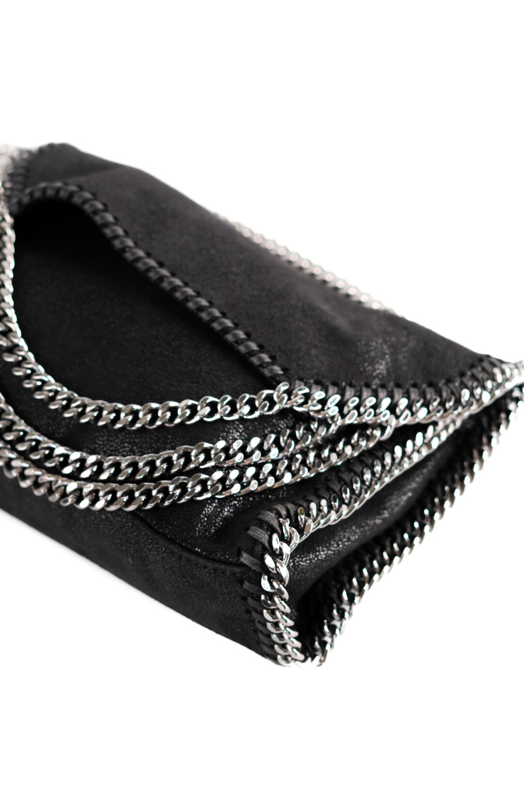 Stella Maccartney Shaggy Deer Falabella Crossbody Bag Black