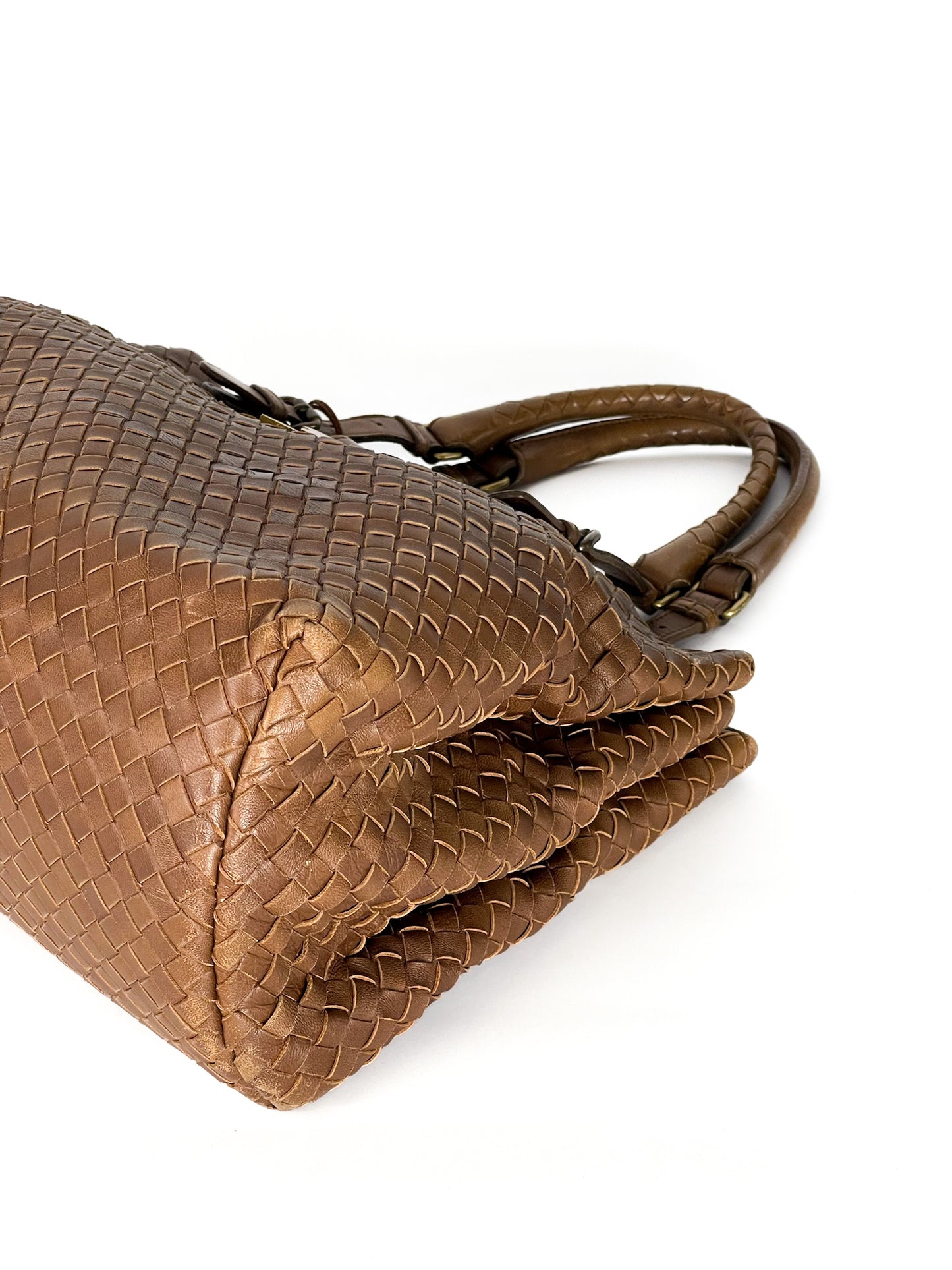 Bottega Veneta Tan Intrecciato Leather Roma Tote