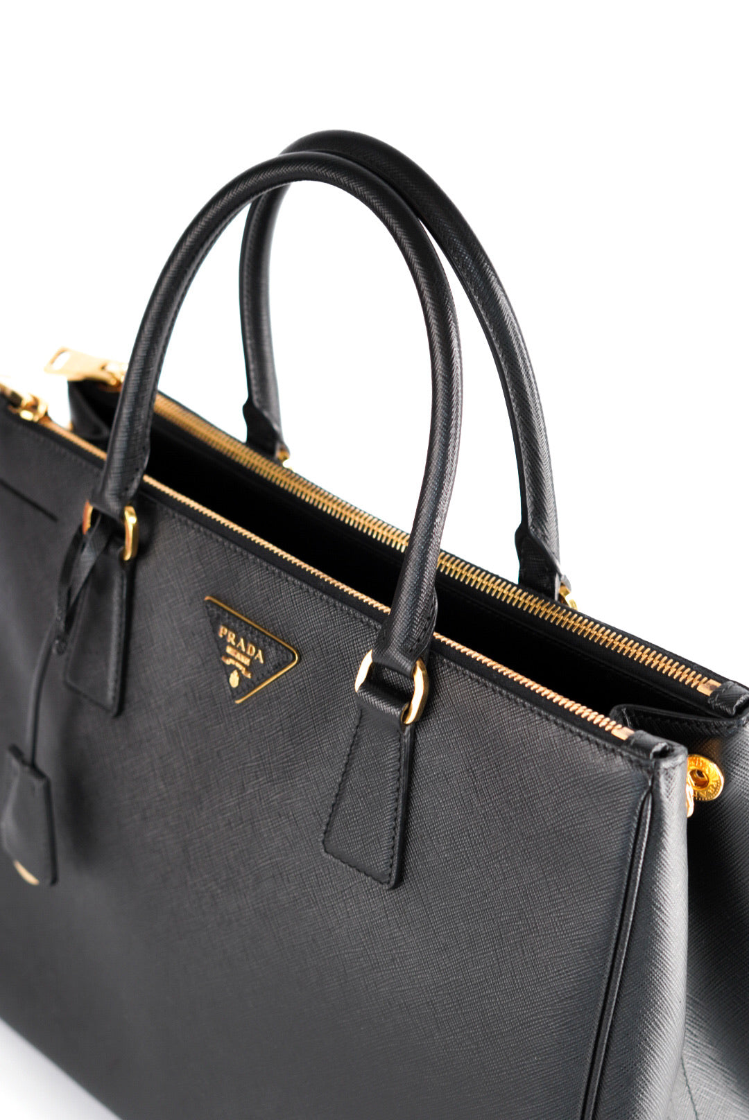 Prada Saffiano Medium Galleria Double Zip Tote Black