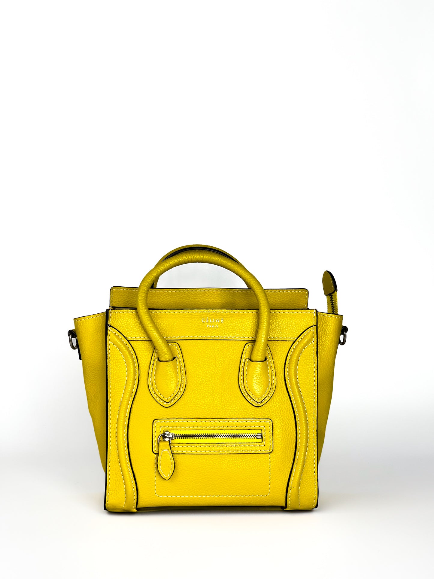 Celine Yellow Leather Nano Luggage Tote