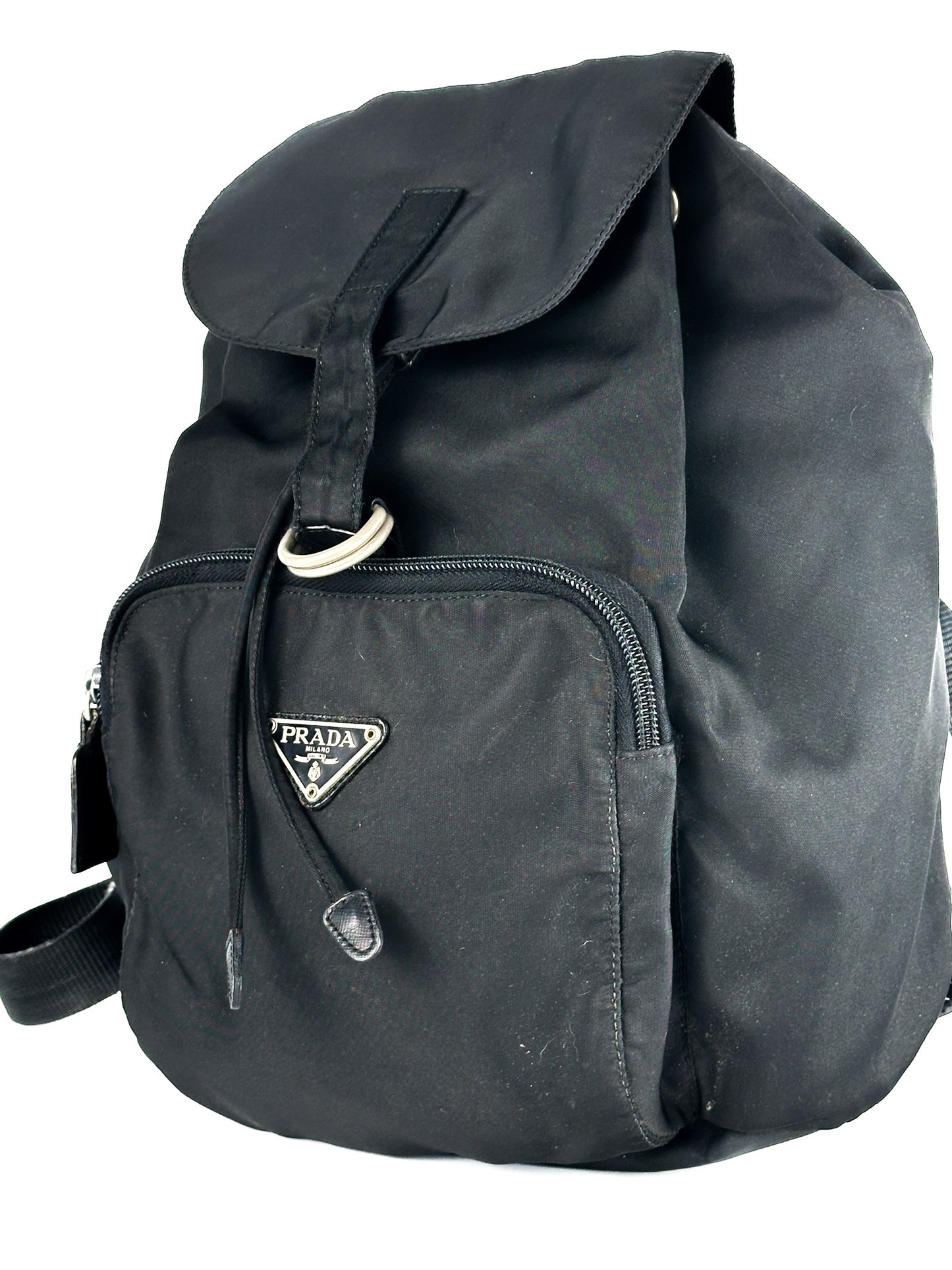 Prada Nylon Vela Mini Cinch Backpack Black
