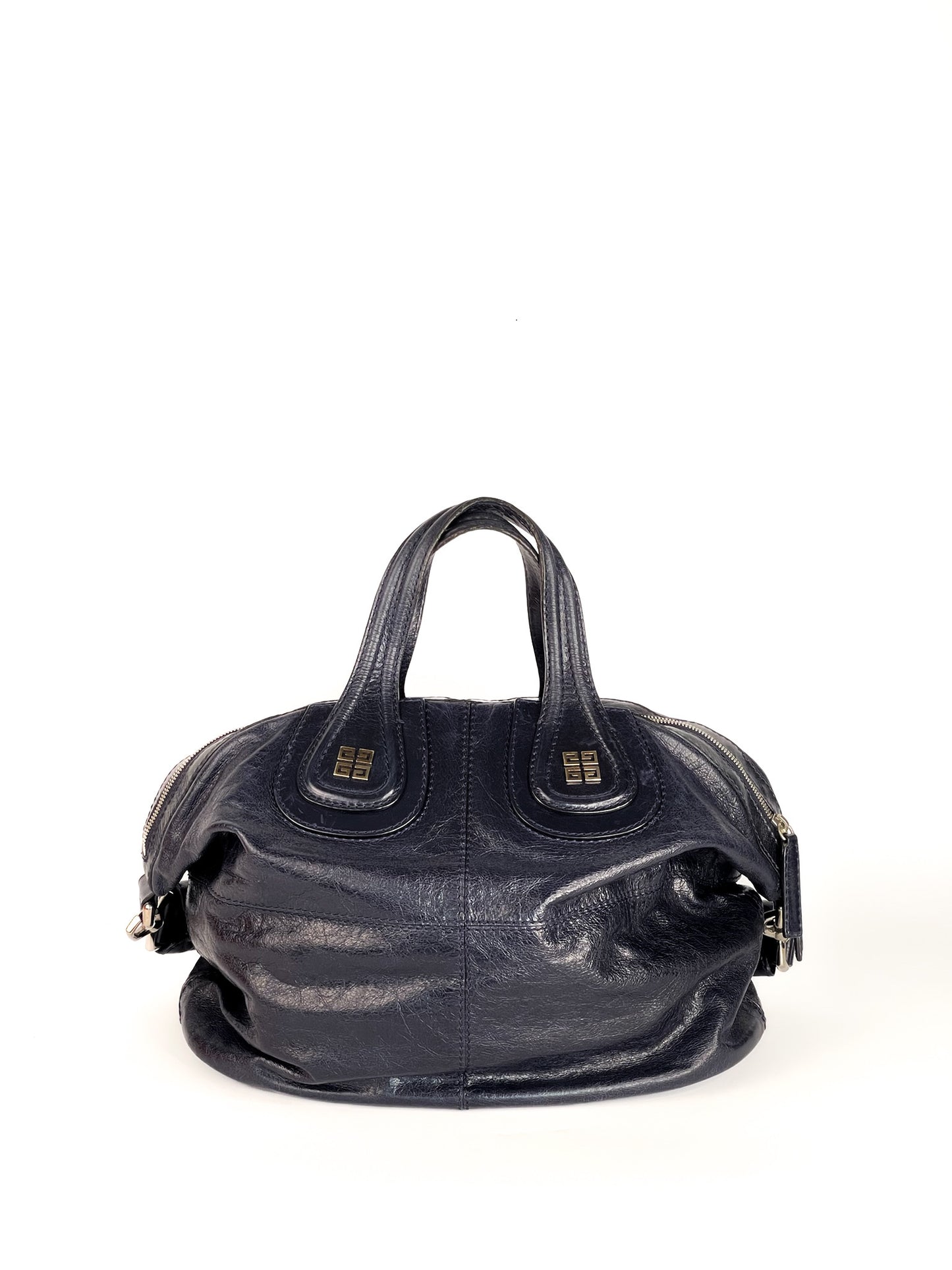 Givenchy Pebbled Lambskin Zip Animation Medium Nightingale Navy