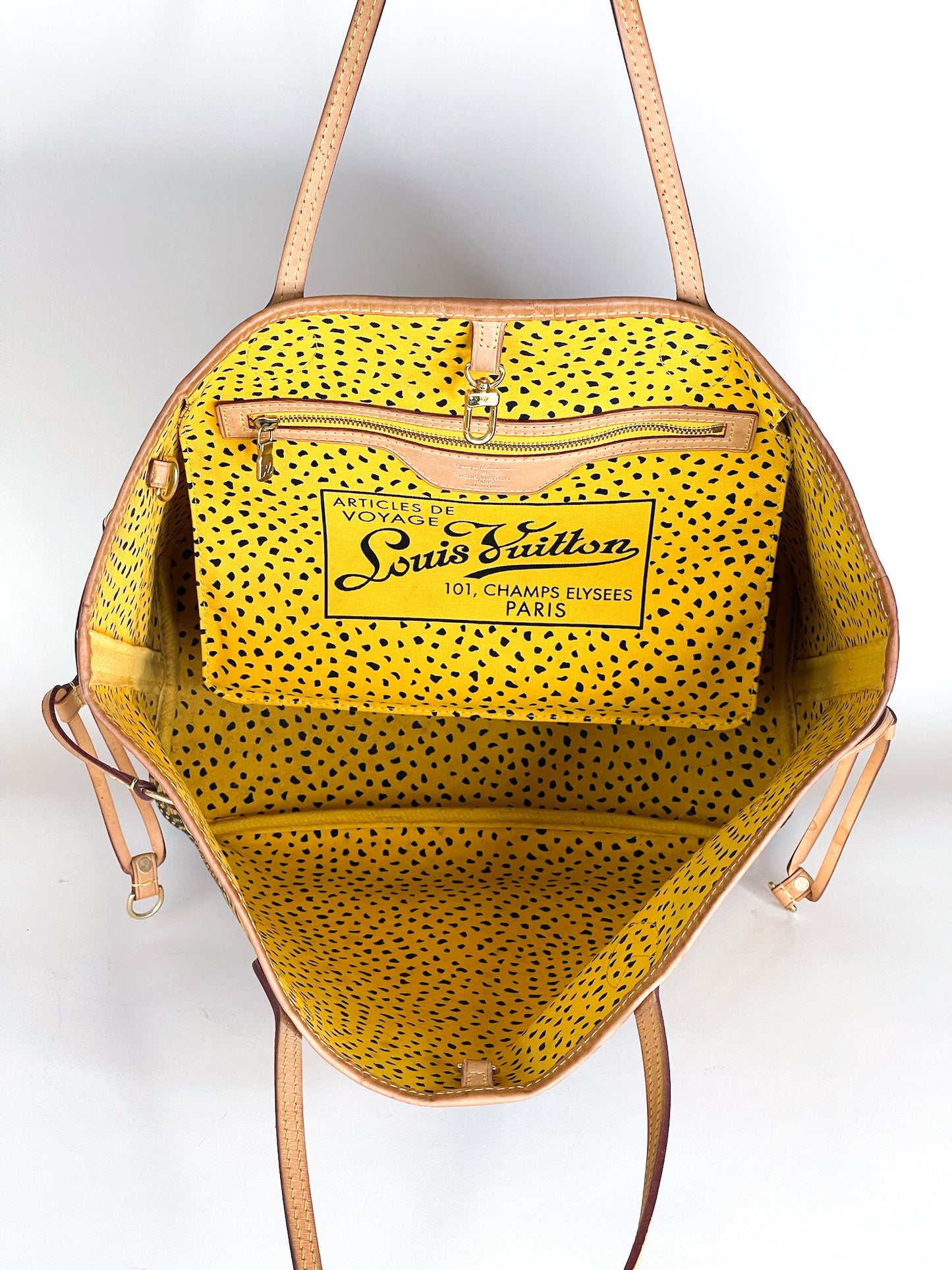 Louis Vuitton Neverfull Yayoi Kusama X Limited Edition Wave Monogram MM Tote Bag