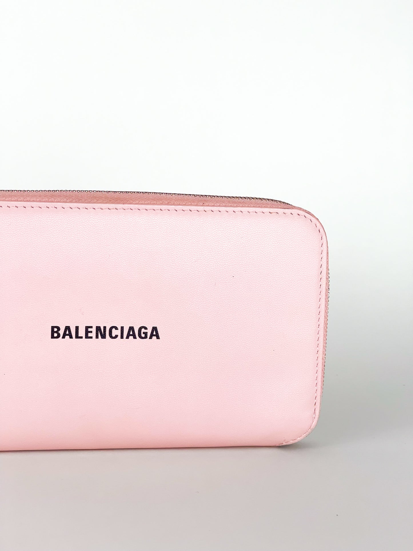 Balenciaga Long Wallet in Pink Leather