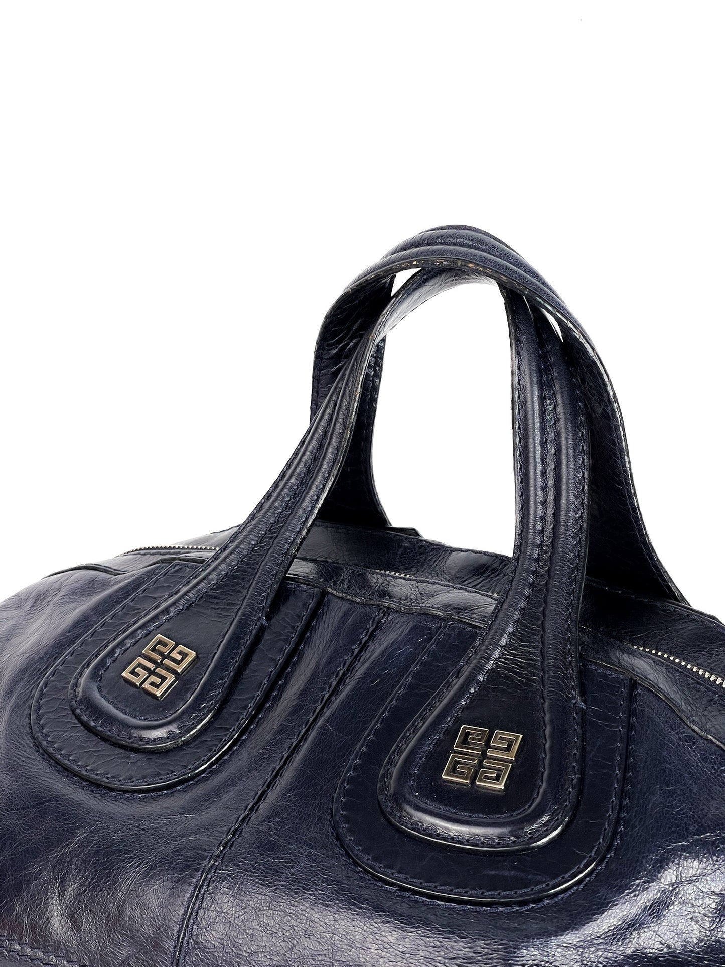 Givenchy Pebbled Lambskin Zip Animation Medium Nightingale Navy