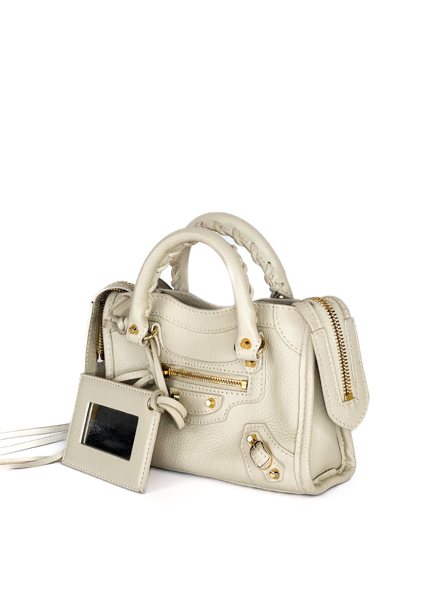 Balenciaga City Nano Blanc Creme Gold Hardware