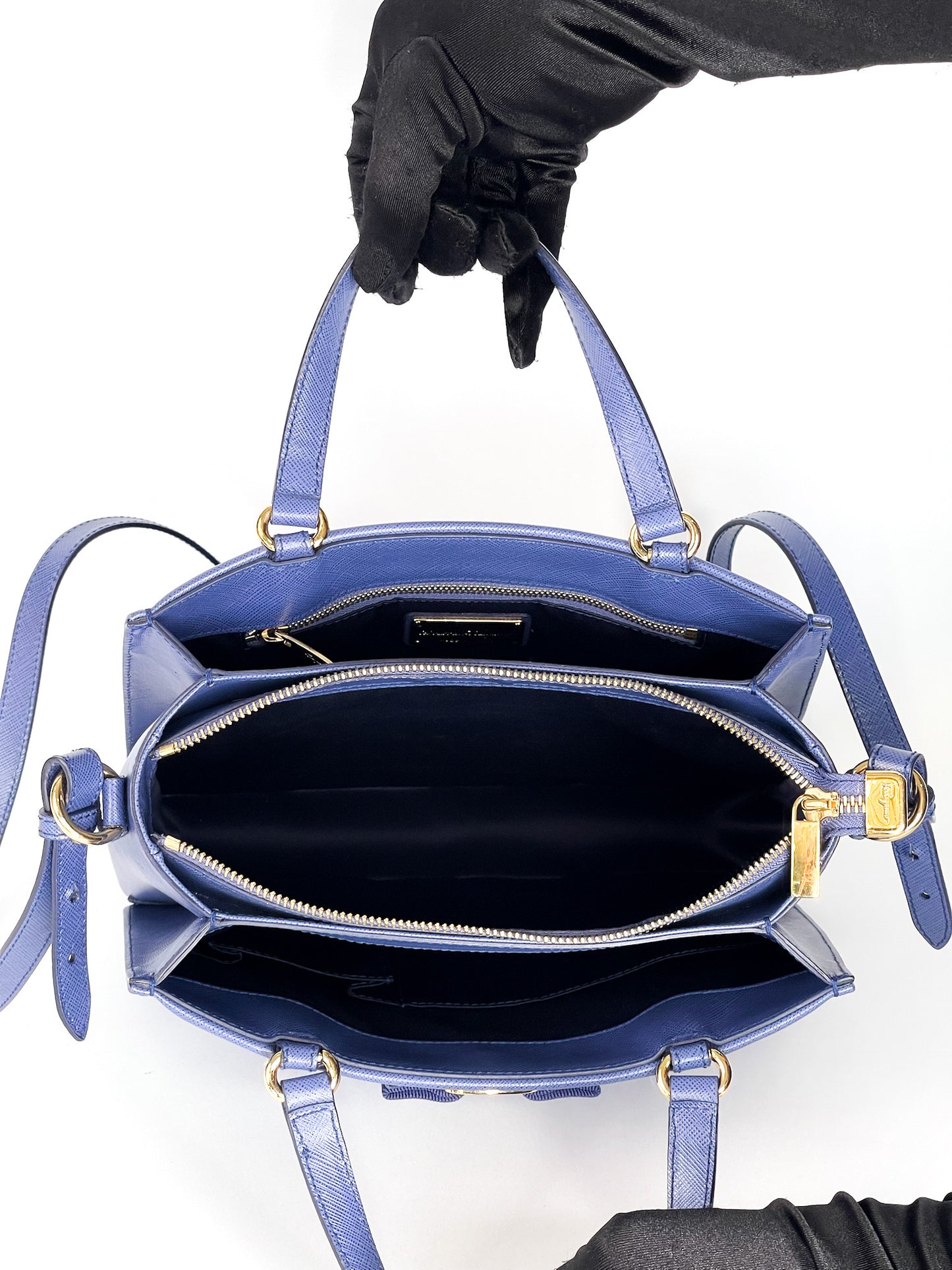 Salvatore Ferragamo Printed Calfskin Tracy Vara Tote New Iris