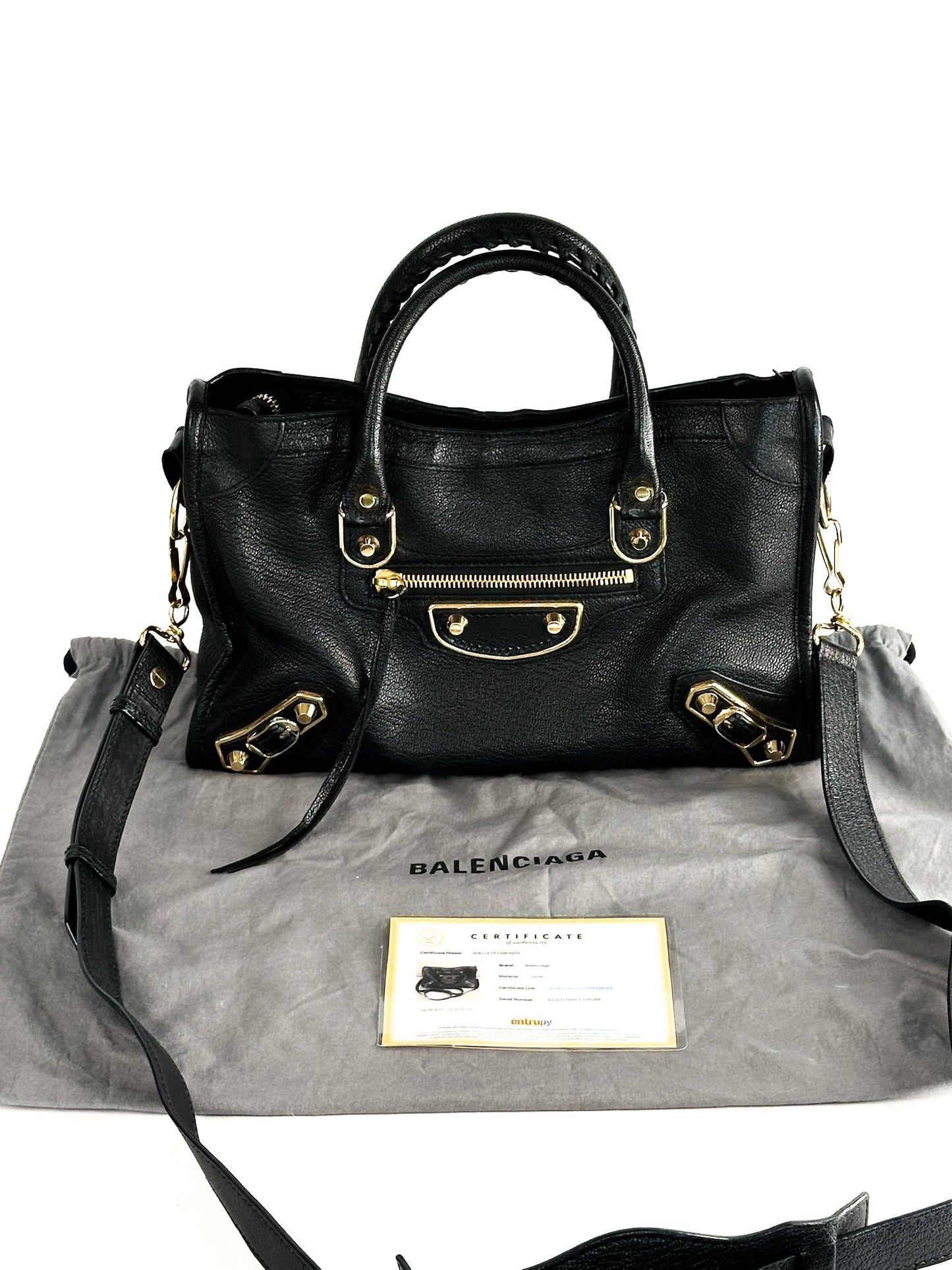 Balenciaga Classic City Small Metallic Edge Black