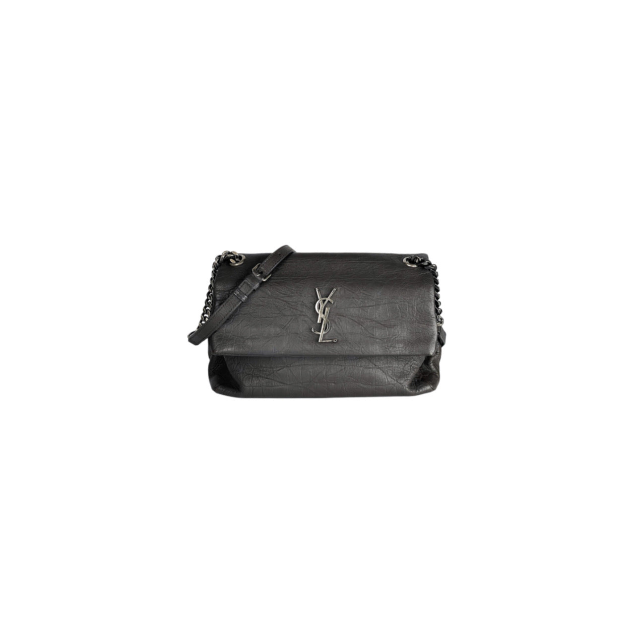 Saint Laurent West Hollywood Shoulder Bag Crocodile Embossed Leather Medium