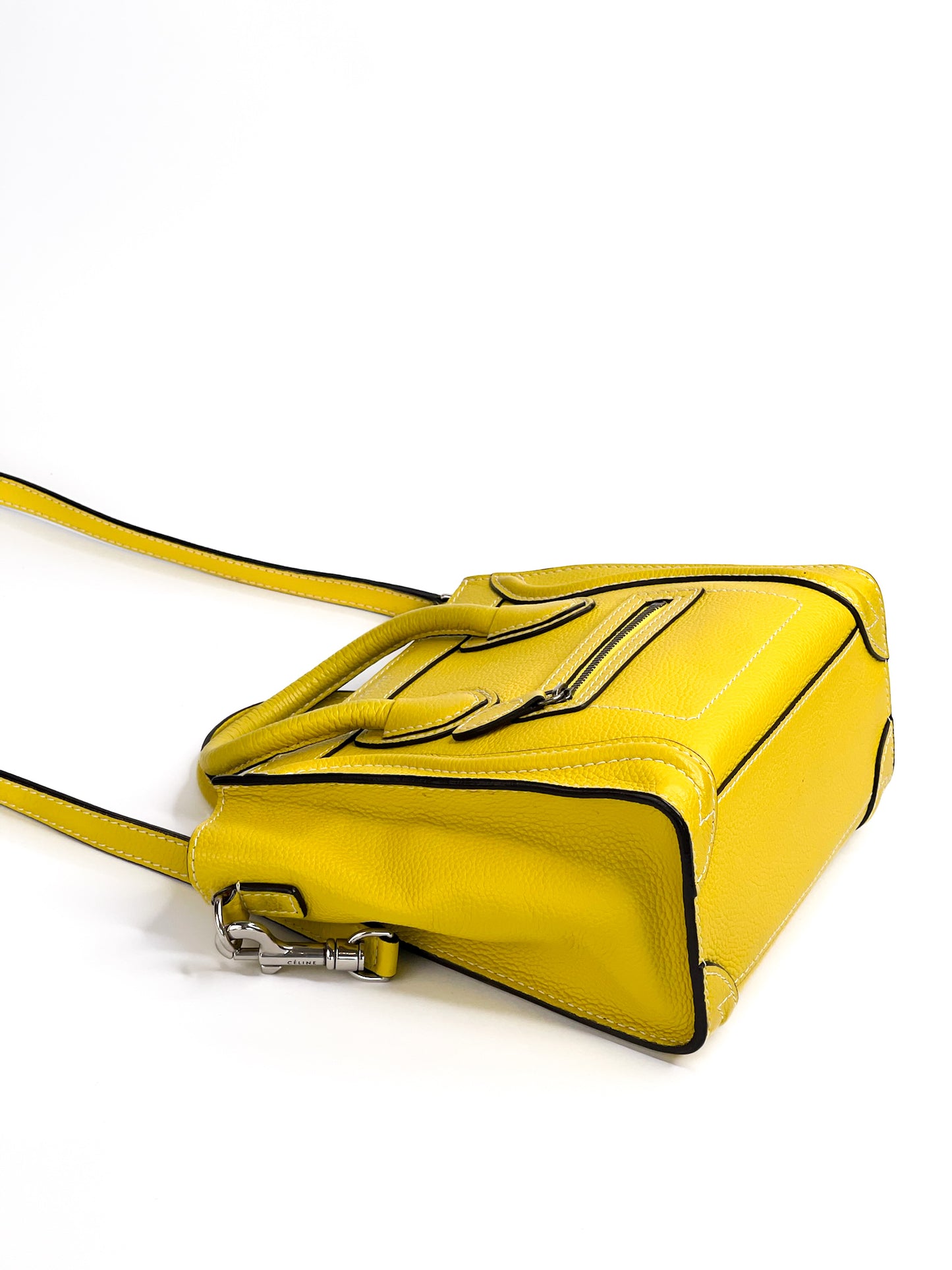 Celine Yellow Leather Nano Luggage Tote