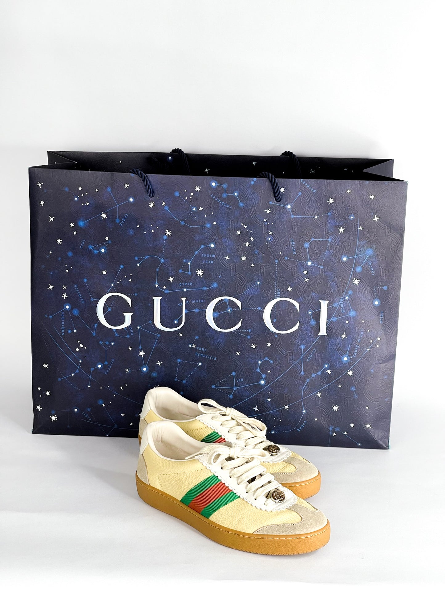 Gucci Tricolor Leather and Suede G74 Sneakers Size 37 1/2