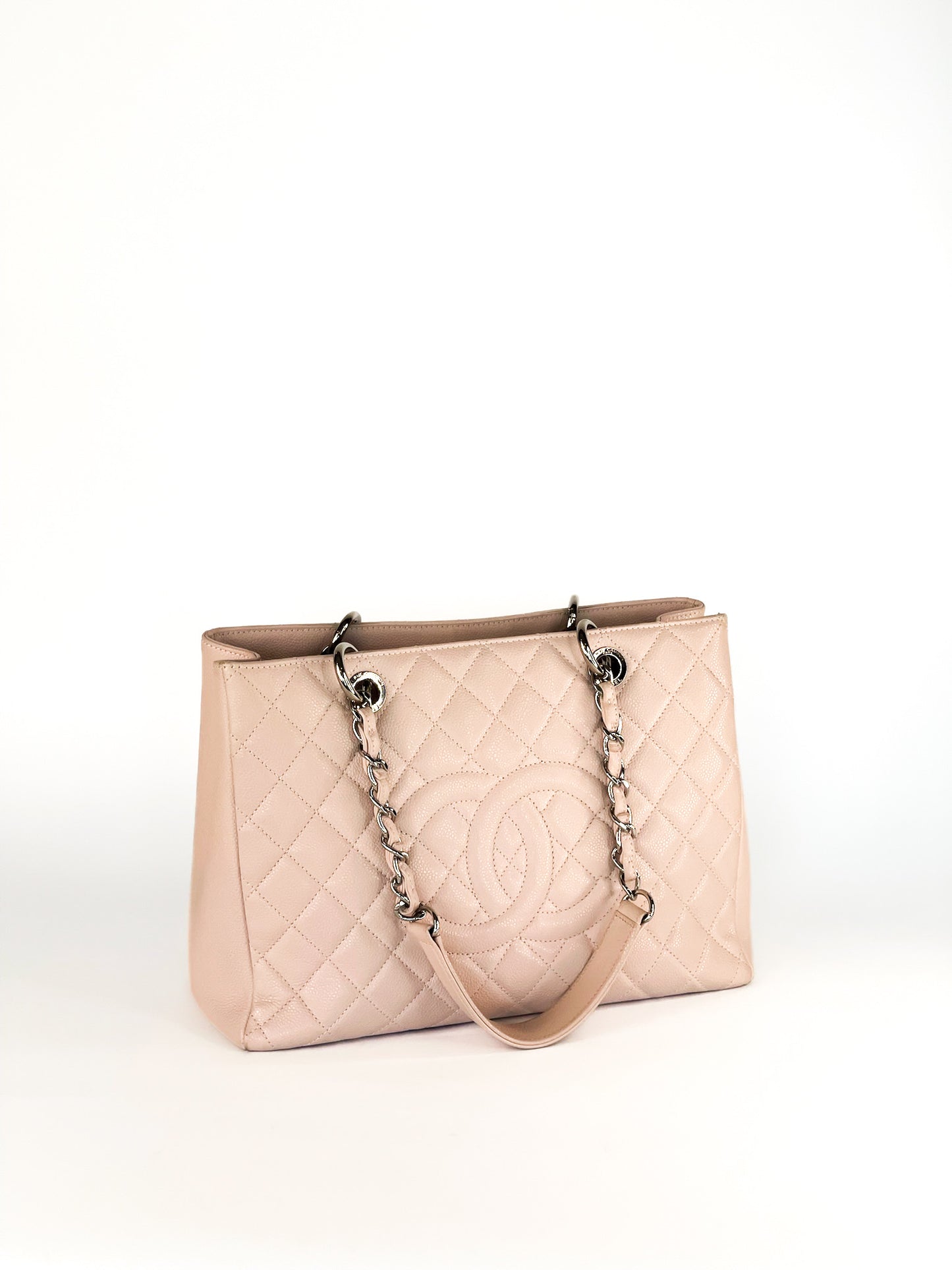 Chanel Caviar Grand Shopping Tote (GST) Quilted Caviar Leather Silver Hardware