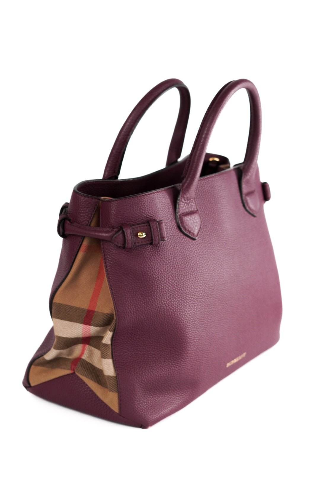 Burberry Medium Leather and House Check Banner Satchel