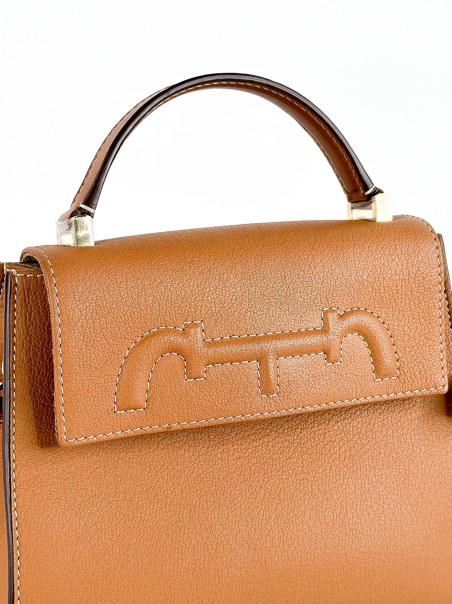 Carolina Herrera Doma Insignia Satchel Small in Cognac