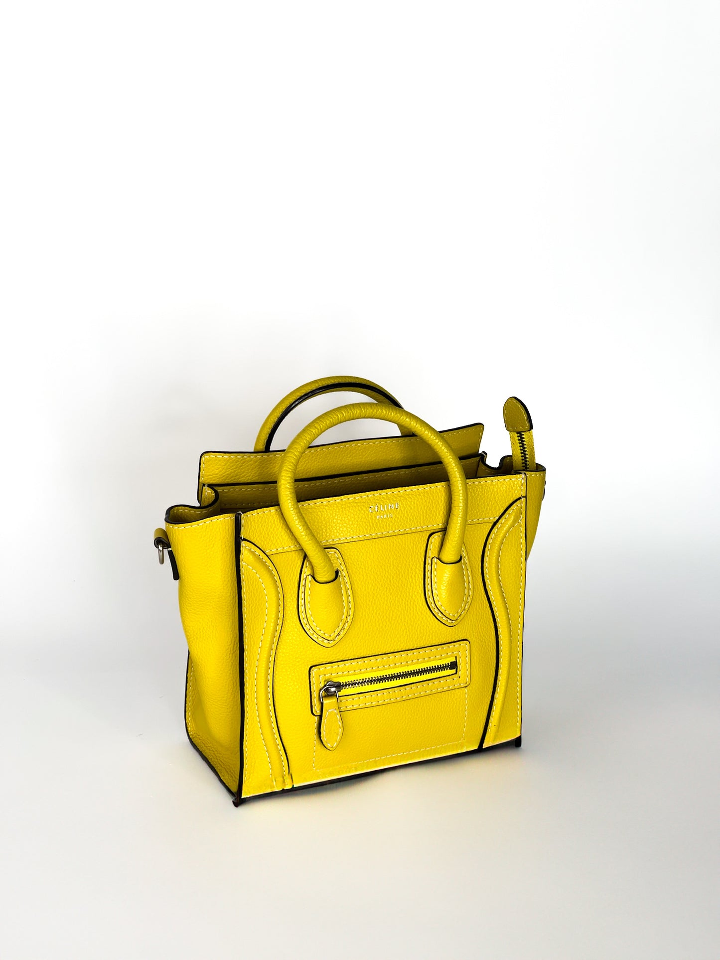 Celine Yellow Leather Nano Luggage Tote