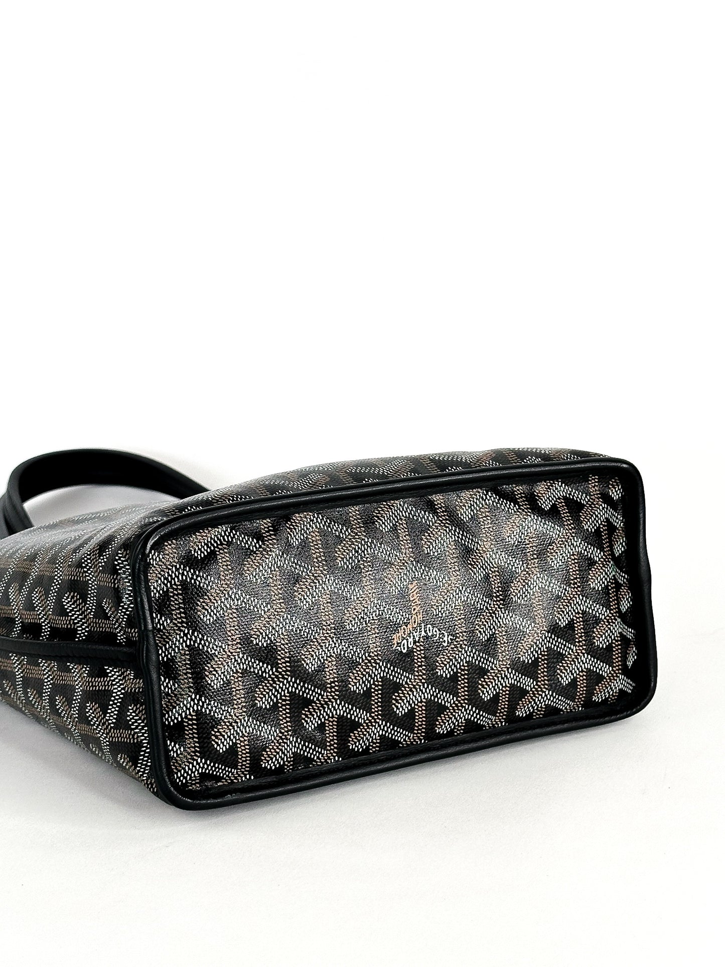Goyard Black Goyardine Canvas Reversible Mini Anjou Tote