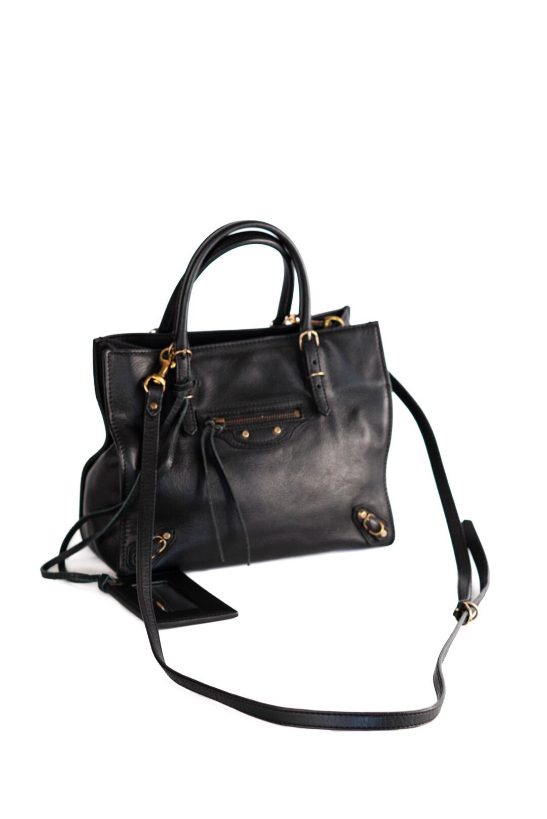 Balenciaga Calfskin Papier Mini A4 Tote Black
