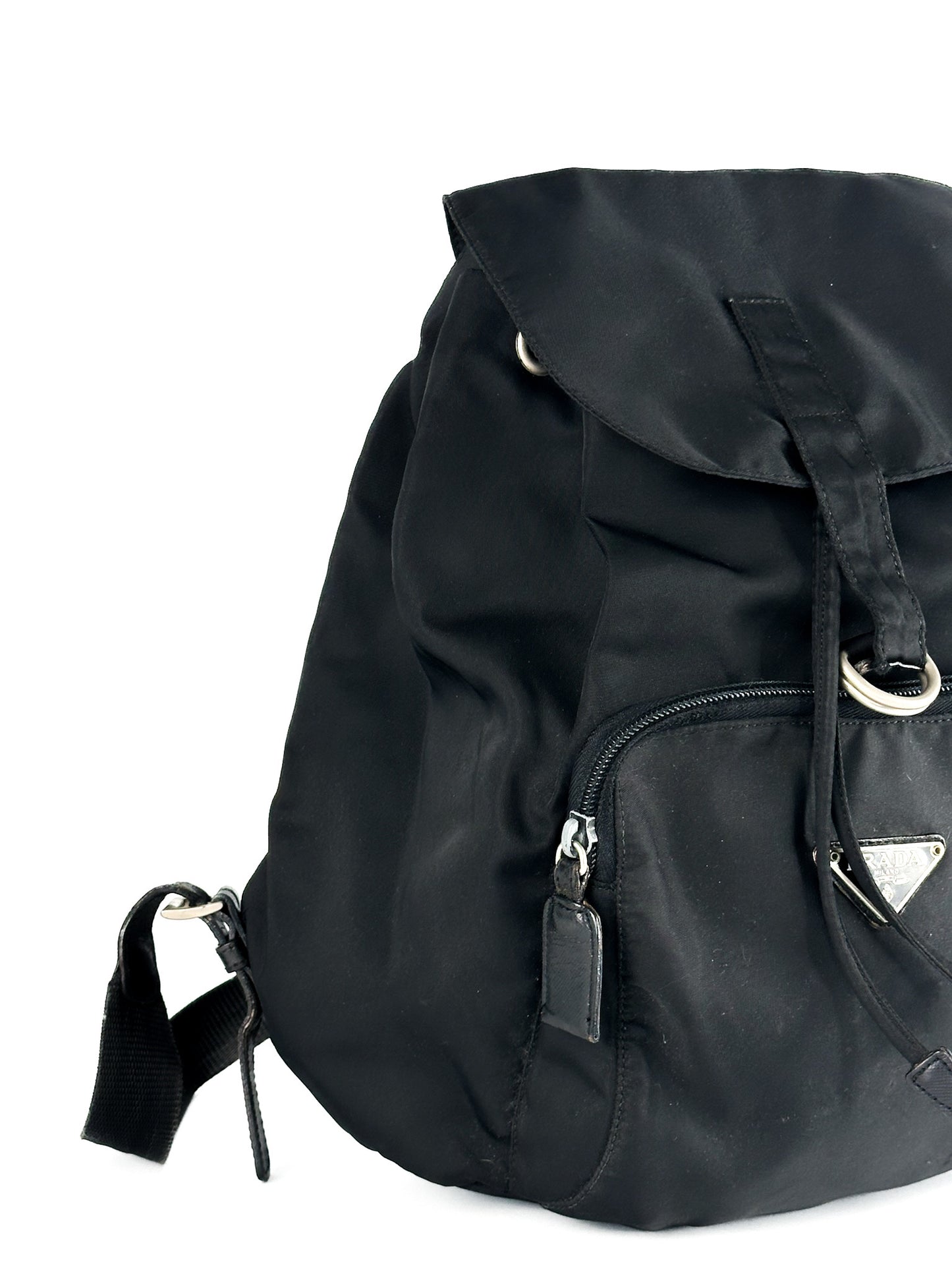 Prada Nylon Vela Mini Cinch Backpack Black