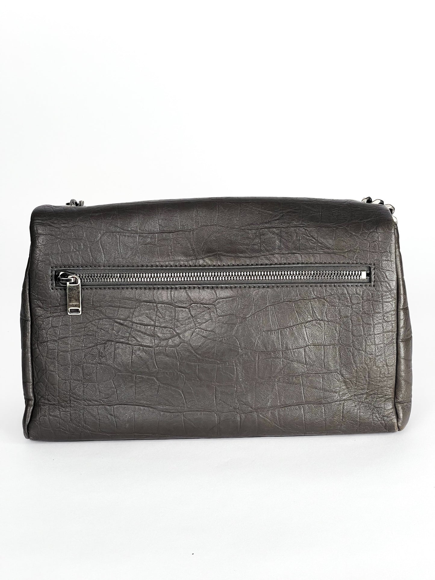 Saint Laurent West Hollywood Shoulder Bag Crocodile Embossed Leather Medium