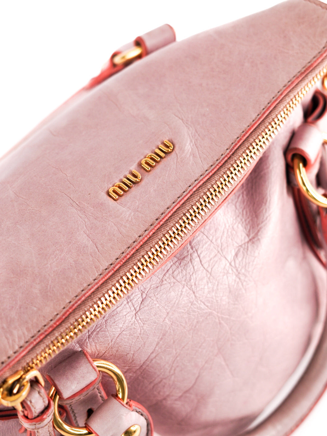 Miu Miu Vitello Lux Mini Bow Bag Mughetto