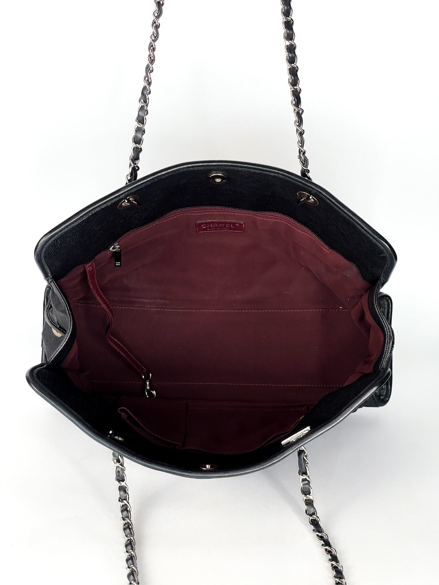 Chanel Caviar Quilted Small Shopping Tote Black