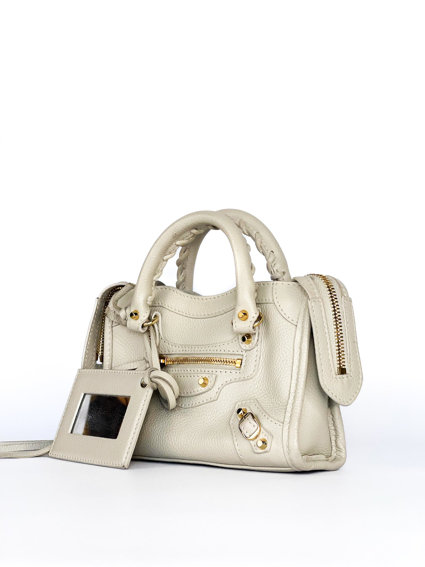 Balenciaga City Nano Blanc Creme Gold Hardware