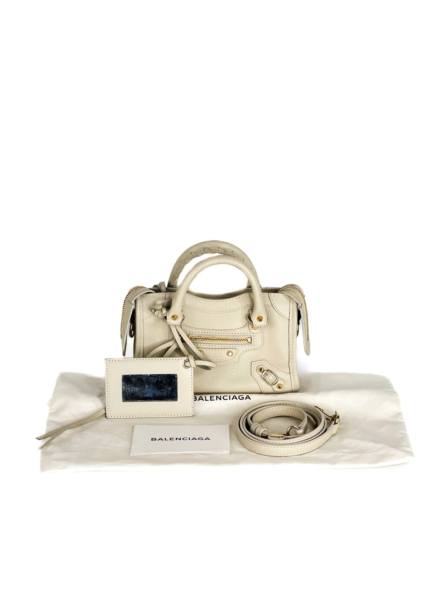 Balenciaga City Nano Blanc Creme Gold Hardware