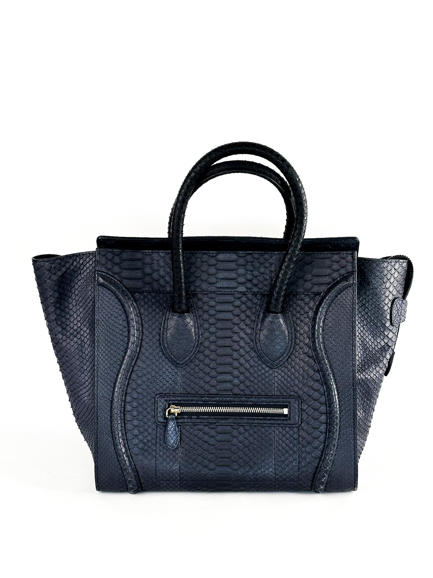 Celine Python Medium Phantom Luggage Tote Navy Blue