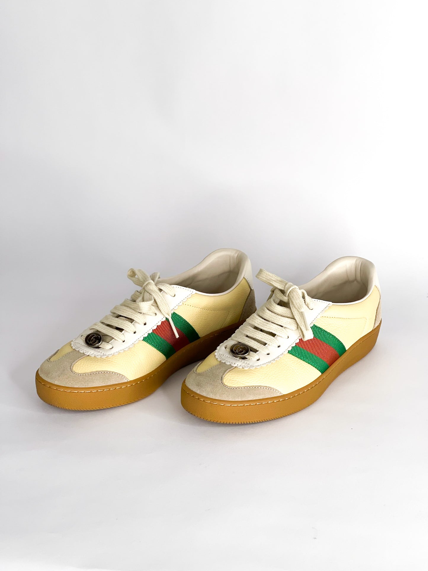 Gucci Tricolor Leather and Suede G74 Sneakers Size 37 1/2