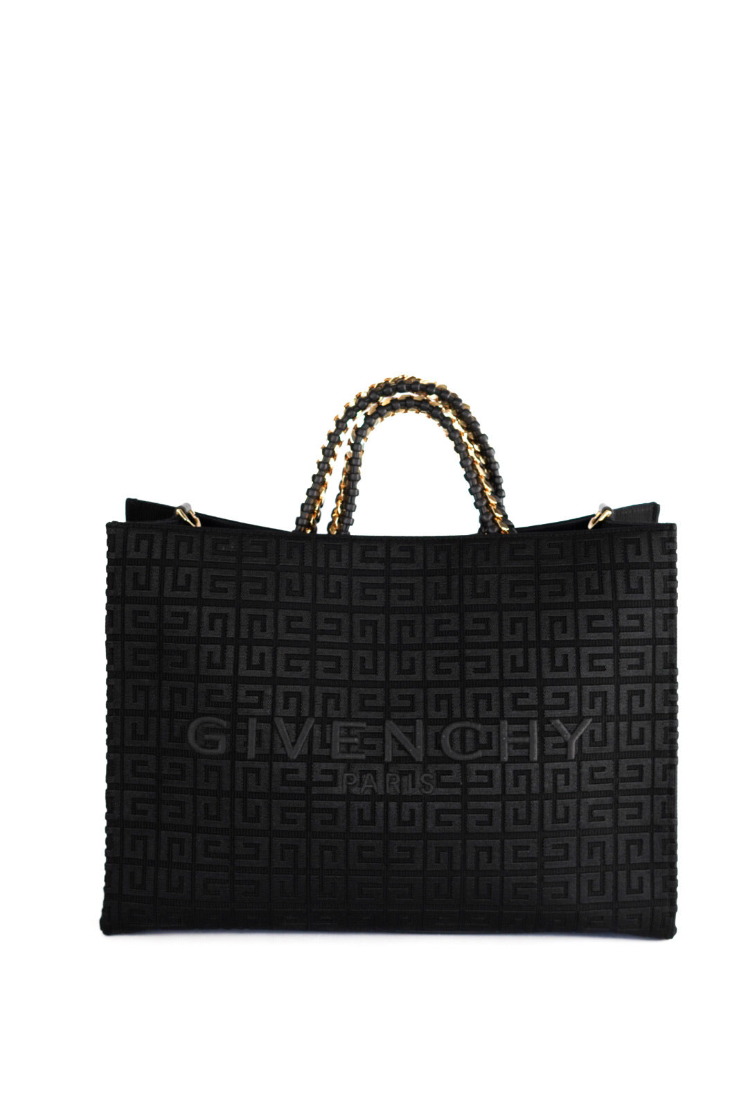 Givenchy Medium G-Tote Shopping Bag in 4G Embroidery with Chain